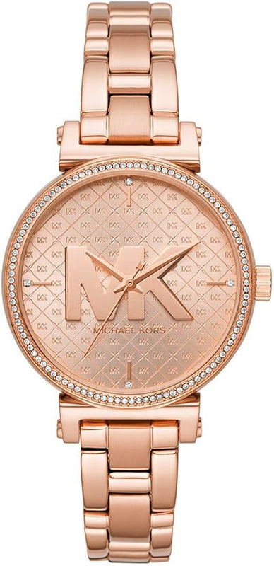 Buy Shop Michael Kors Sofie Quartz Rose Gold Dial Rose Gold Steel Strap Watch For Women - MK4335 USA Online