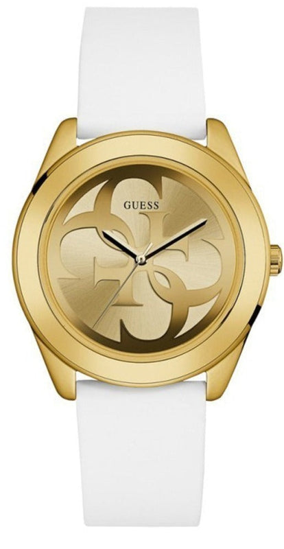 Buy Shop Guess G-Twist Gold Dial White Rubber Strap Watch for Women - W0911L7 USA Online