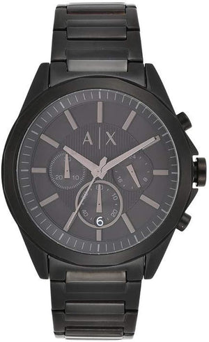 Buy Shop Armani Exchange Drexler Chronograph Black Dial Black Steel Strap Watch For Men - AX2601 USA Online