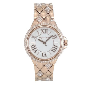 Buy Shop Michael Kors Camille Analog Silver Dial Rose Gold Steel Strap Watch for Women - MK4810 USA Online