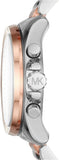 Buy Shop Michael Kors Brecken Chronograph White Dial Two Tone Steel Strap Watch For Women - MK6368 USA Online