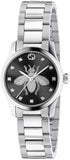 Gucci G Timeless Quartz Diamonds Black Dial Silver Steel Strap Watch For Women - YA1265024