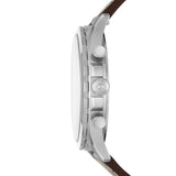 Buy Shop Fossil Forrester Chronograph White Dial Brown Leather Strap Watch for Men - FS5696 USA Online