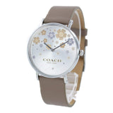 Coach Perry Quartz Silver Dial Brown Leather Strap Watch for Women - 14503326