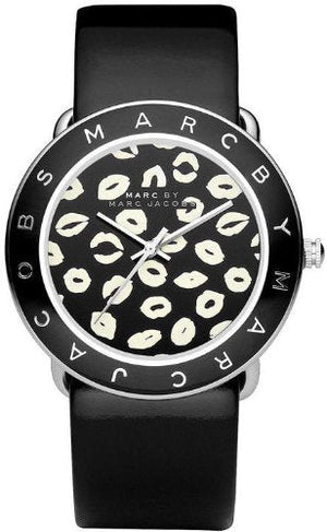 Buy Shop Marc Jacobs Amy Black Dial Black Leather Strap Watch for Women - MBM1163 USA Online