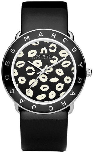 Buy Shop Marc Jacobs Amy Black Dial Black Leather Strap Watch for Women - MBM1163 USA Online
