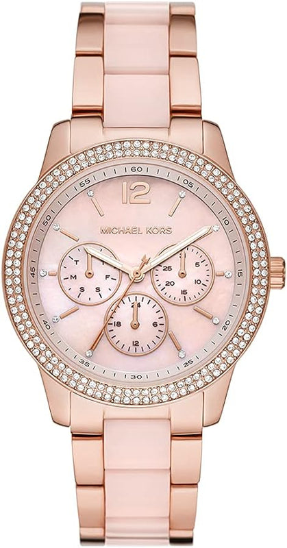 Buy Shop Michael Kors Tibby Chronograph Rose Gold Dial Two Tone Steel Strap Watch For Women - MK6828 USA Online