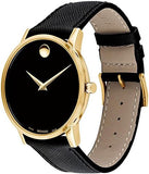 Buy Shop Movado Museum Classic Quartz Black Dial Black Leather Strap Watch for Men - 0607195 USA Online