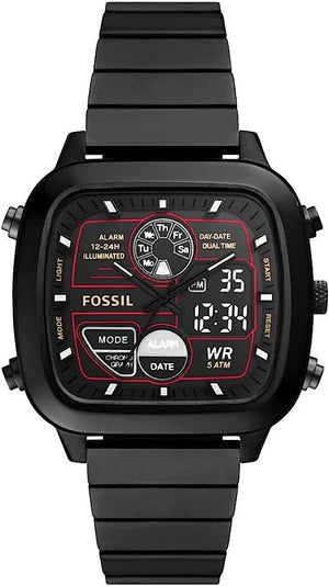 Buy Shop Fossil Retro Analog-Digital Black Dial Black Steel Strap Watch for Men - FS5891 USA Online