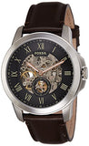 Buy Shop Fossil Grant Automatic Skeleton Black Dial Brown Leather Strap Watch for Men - ME3095 USA Online