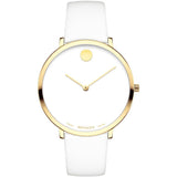 Buy Shop Movado 70th Anniversary Limited Edition White Dial White Leather Strap Watch For Women - 0607138 USA Online