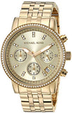 Buy Shop Michael Kors Runway Chronograph Gold Dial Gold Steel Strap Watch For Women - MK5698 USA Online