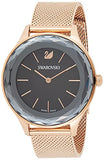 Swarovski Octea Nova Black Dial Rose Gold Mesh Bracelet Watch for Women - 5430424