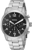 Buy Shop Fossil Pilot Chronograph Black Dial Silver Steel Strap Watch for Men - FS5141 USA Online