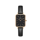 Buy Shop Daniel Wellington Quadro Black Dial Black Leather Strap Watch For Women - DW00100449 USA Online