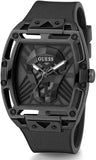 Guess Legend Black Dial Black Silicone Strap Watch For Men - GW0500G2