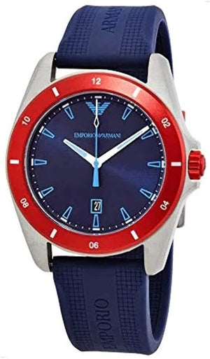 Buy Shop Emporio Armani Sigma Quartz Blue Dial Blue Silicone Strap Watch For Men - AR11217 USA Online