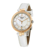 Buy Shop Tissot T Lady Flamingo Mother of Pearl White Dial White Leather Strap Watch For Women - T094.210.26.111.01 USA Online