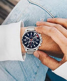 Buy Shop Tommy Hilfiger Mason Quartz Blue Dial Silver Steel Strap Watch for Men - 1791788 USA Online