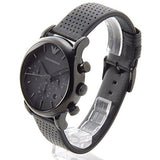 Buy Shop Emporio Armani Luigi Chronograph Black Dial Black Leather Strap Watch For Men - AR1737 USA Online