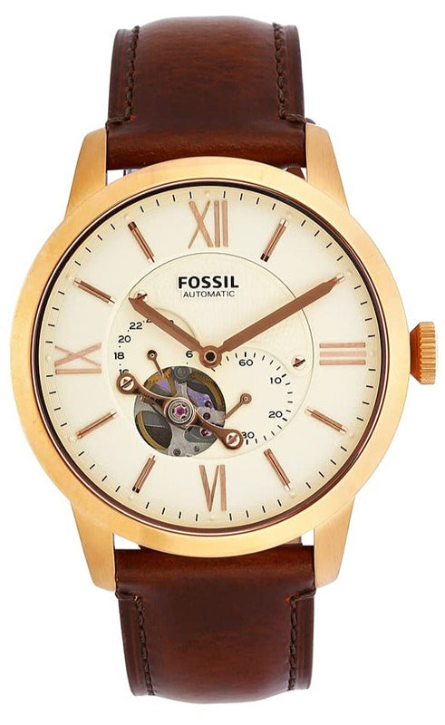Buy Shop Fossil Townsman Beige Dial Brown Leather Strap Watch for Men - ME3105 USA Online