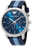 Buy Shop Emporio Armani Luigi Chronograph Quartz Blue Dial Blue Nylon Strap Watch For Men - AR1949 USA Online