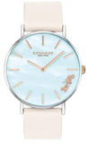 Buy Shop Coach Perry Blue Mother of Pearl Dial White Leather Strap Watch for Women - 14503270 USA Online