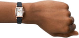 Buy Shop Emporio Armani Gianni T Bar Crystals Silver Dial Blue Leather Strap Watch For Women - AR11469 USA Online