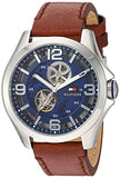 Buy Shop Tommy Hilfiger Bruce Analog Blue Dial Brown Leather Strap Watch for Men - 1791278 USA Online