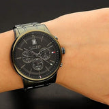 Buy Shop Tommy Hilfiger Quartz Black Dial Black Steel Strap Watch for Men - 1791634 USA Online