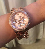 Buy Shop Michael Kors Runway Rose Gold Dial Rose Gold Steel Strap Watch for Women - MK3247 USA Online