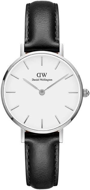 Buy Shop Daniel Wellington Classic Petite Sheffield White Dial Black Leather Strap Watch For Women - DW00100186 USA Online