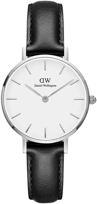 Buy Shop Daniel Wellington Classic Petite Sheffield White Dial Black Leather Strap Watch For Women - DW00100186 USA Online