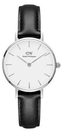 Buy Shop Daniel Wellington Classic Petite Sheffield White Dial Black Leather Strap Watch For Women - DW00100242 USA Online