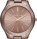 Buy Shop Michael Kors Runway Quartz Brown Dial Brown Steel Strap Watch For Women - MK3418 USA Online