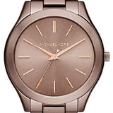Buy Shop Michael Kors Runway Quartz Brown Dial Brown Steel Strap Watch For Women - MK3418 USA Online