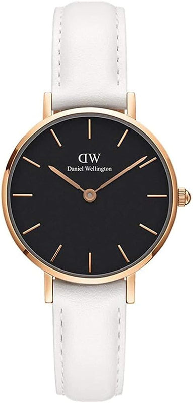 Buy Shop Daniel Wellington Classic Petite Bondi Black Dial White Leather Strap Watch For Women - DW00100285 USA Online