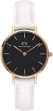 Buy Shop Daniel Wellington Classic Petite Bondi Black Dial White Leather Strap Watch For Women - DW00100285 USA Online