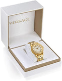 Versace Code Quartz Silver Dial Gold Steel Strap Watch For Men - VEPO00420