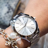 Buy Shop Michael Kors Slim Runway Silver Dial Silver Stainless Steel Strap Watch for Women - MK3178 USA Online