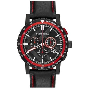 Buy Shop Burberry City Chronograph Black Dial Black Leather Strap Watch for Men - BU9803 USA Online
