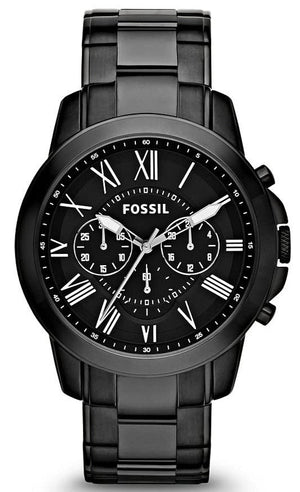 Buy Shop Fossil Grant Chronograph Black Dial Black Steel Strap Watch for Men - FS4832 USA Online