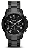 Buy Shop Fossil Grant Chronograph Black Dial Black Steel Strap Watch for Men - FS4832 USA Online