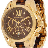 Buy Shop Michael Kors Bradshaw Chronograph Brown Dial Two Tone Steel Strap Watch For Women - MK5696 USA Online