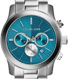 Buy Shop Michael Kors Runway Quartz Blue Dial Silver Steel Strap Watch For Women - MK5953 USA Online
