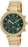 Buy Shop Michael Kors Parker Chronograph Green Dial Gold Steel Strap Watch for Women - MK6263 USA Online