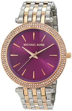 Buy Shop Michael Kors Darci Purple Dial Two Tone Steel Strap Watch for Women - MK3353 USA Online