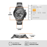 Buy Shop Fossil Bannon Multifunction Chronograph Grey Dial Grey Steel Strap Watch for Men - BQ2491 USA Online