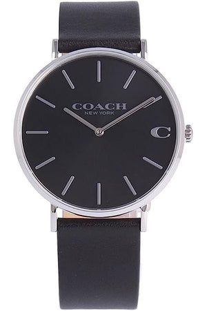Buy Shop Coach Charles Black Dial Black Leather Strap Watch for Men - 14602149 USA Online