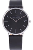 Coach Charles Grey Dial Black Leather Strap Watch for Men - 14602150